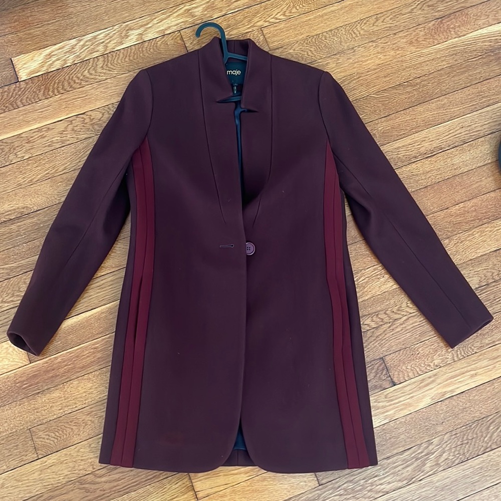 Maje coat size 36 burgundy